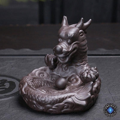Ceramic Dragon Guardian Backflow Incense Burner Small Incense Holder