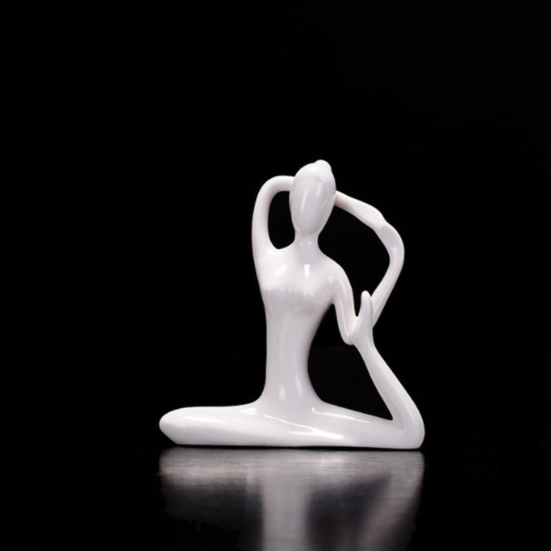 Ceramic Yoga Lady Figurine Type F Decor