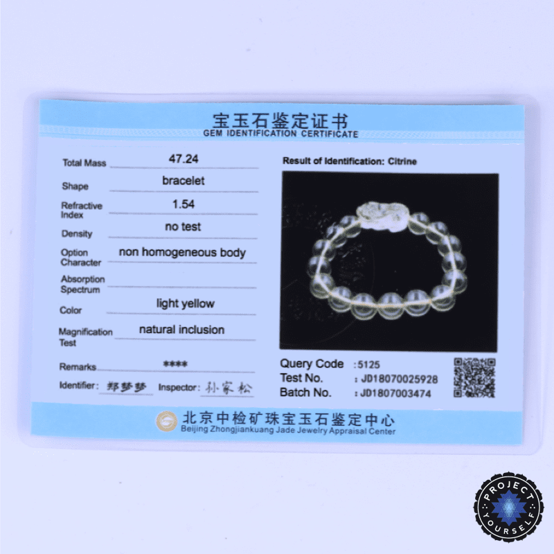 CERTIFIED Natural Citrine Pi Xiu Wealth and Prosperity Bracelet Bracelet