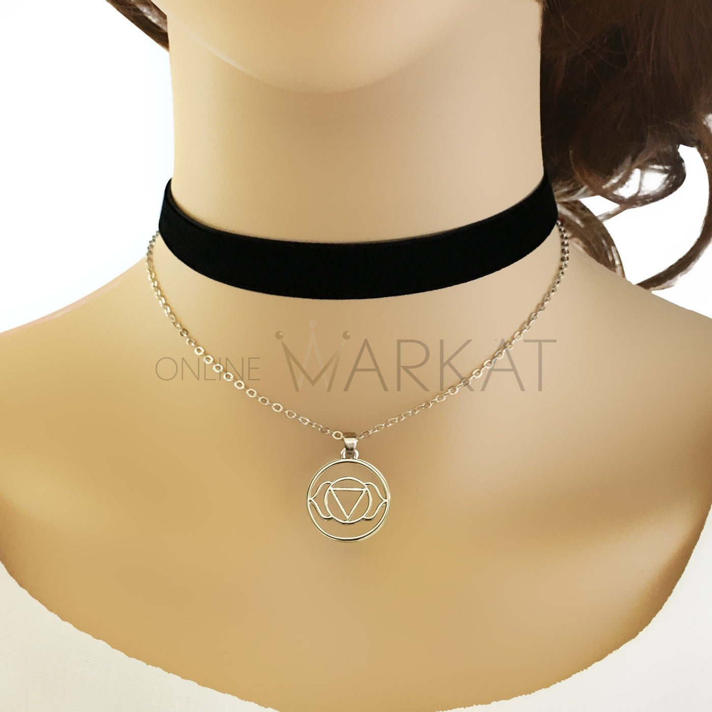Chakra Energy Choker 3rd Eye Chakra Ajna / 12in (30.5cm) w/ 2in extender chain Chakra Necklace