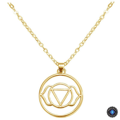 Chakra Energy Pendant Necklace 3rd Eye Chakra Ajna / Gold Plated / 16inch (40.5cm) Chakra Necklace
