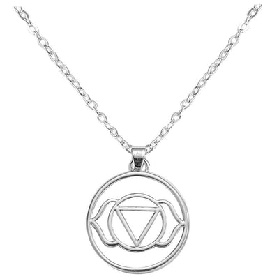 Chakra Energy Pendant Necklace 3rd Eye Chakra Ajna / Silver / 16inch (40.5cm) Chakra Necklace