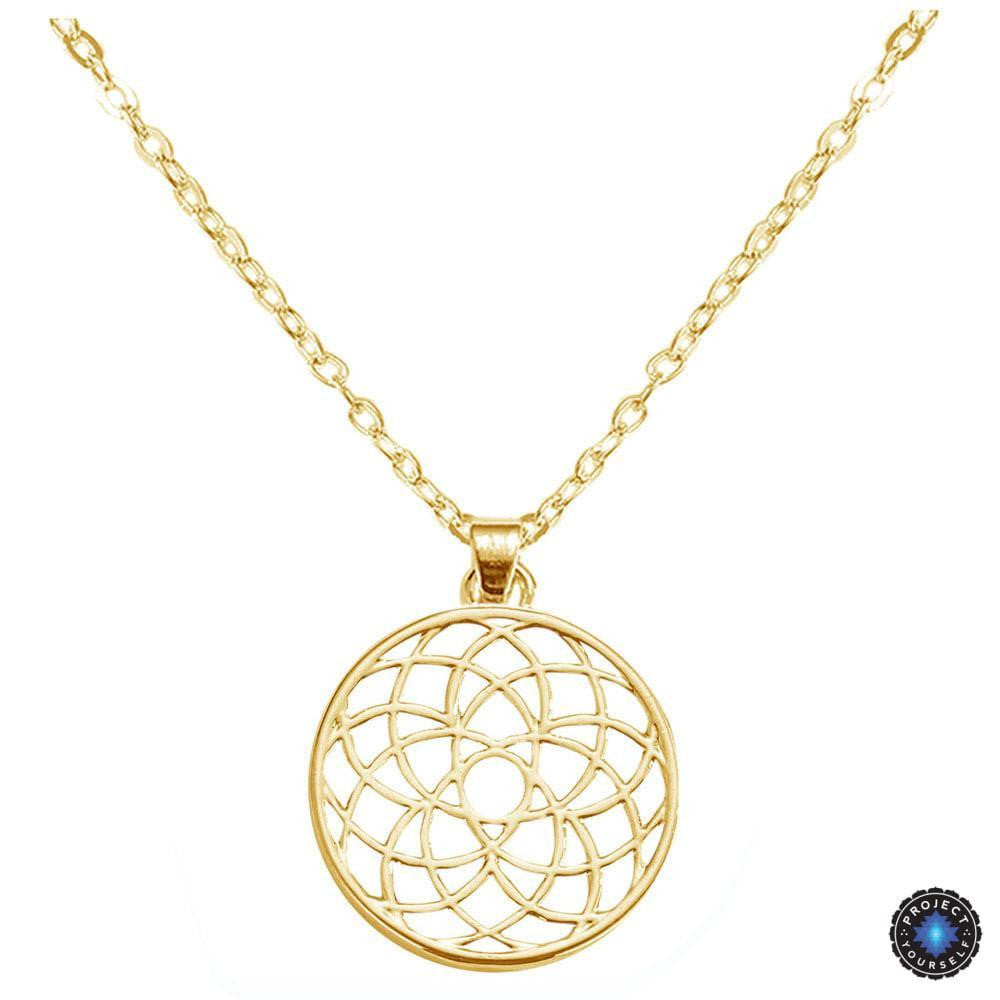 Chakra Energy Pendant Necklace Crown Chakra Sahasrara / Gold Plated / 16inch (40.5cm) Chakra Necklace
