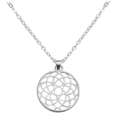 Chakra Energy Pendant Necklace Crown Chakra Sahasrara / Silver / 16inch (40.5cm) Chakra Necklace