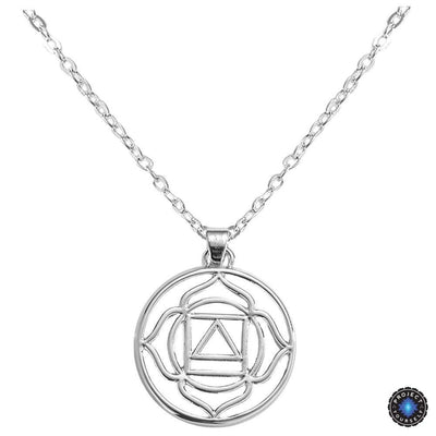 Chakra Energy Pendant Necklace Root Chakra Muladhara / Silver / 16inch (40.5cm) Chakra Necklace