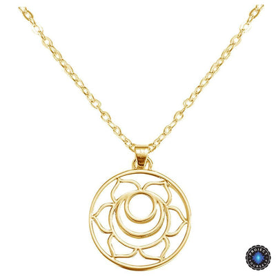 Chakra Energy Pendant Necklace Sacral Chakra Swadhisthana / Gold Plated / 16inch (40.5cm) Chakra Necklace