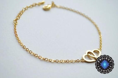 Charming Interlocked Hearts Love Bracelet 18K Gold Plated Bracelet