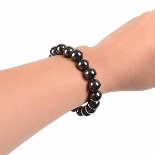 Cool Magnetic Hematite Stone Beads Bracelet 10mm Beads Bracelet