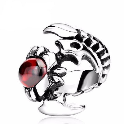 Cool Stainless Steel Crystal Scorpion Ring 7 / Red Rings