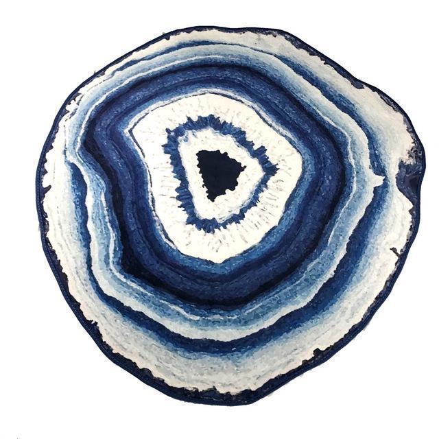 Crystal Geode Slice Rug Blue / Diameter 60cm Tapestry