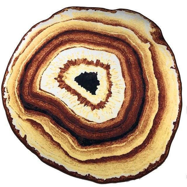 Crystal Geode Slice Rug Wood / Diameter 60cm Tapestry