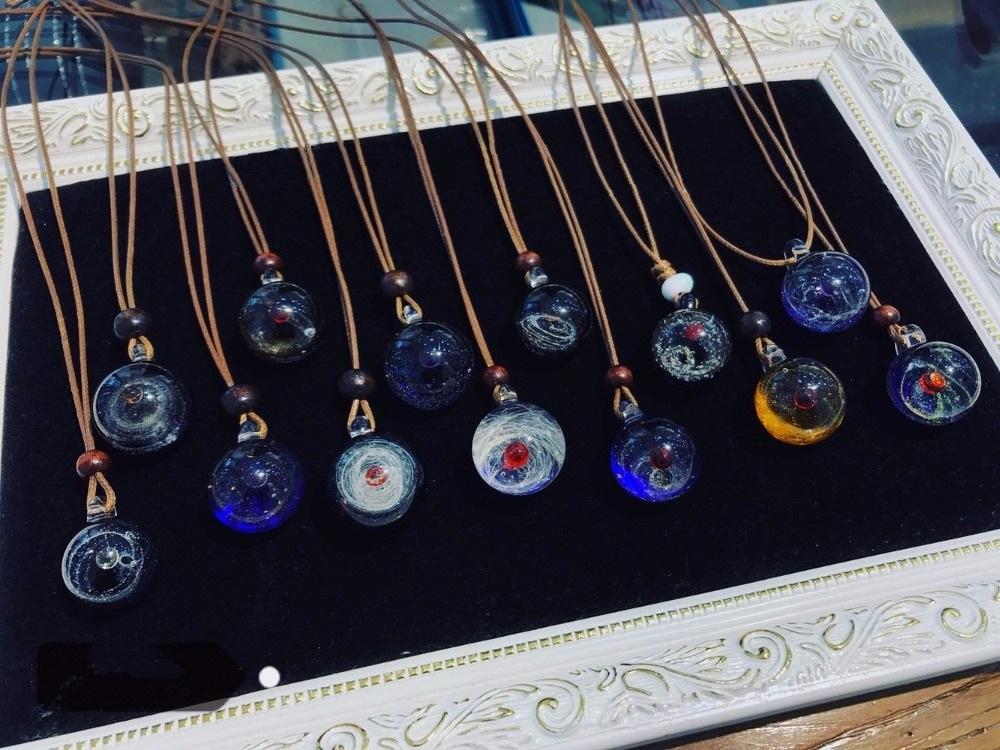 Crystal Glass Universe Necklace Necklace
