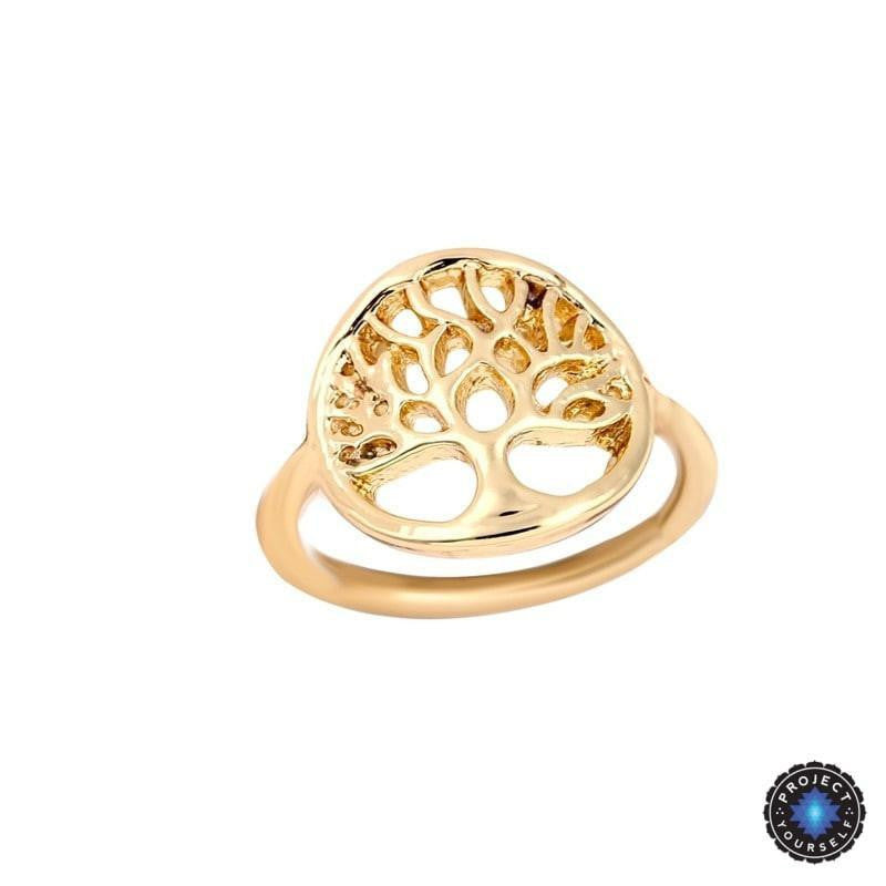 Cute Sacred Tree Of Life Ring 18K Gold Plated Rings