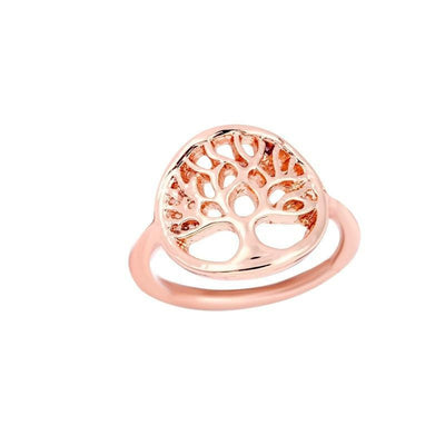 Cute Sacred Tree Of Life Ring Rose Gold Plated Rings