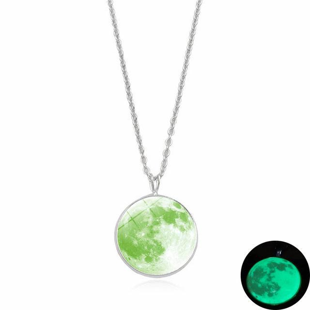 Dark Side of The Moon Necklace Green Necklace