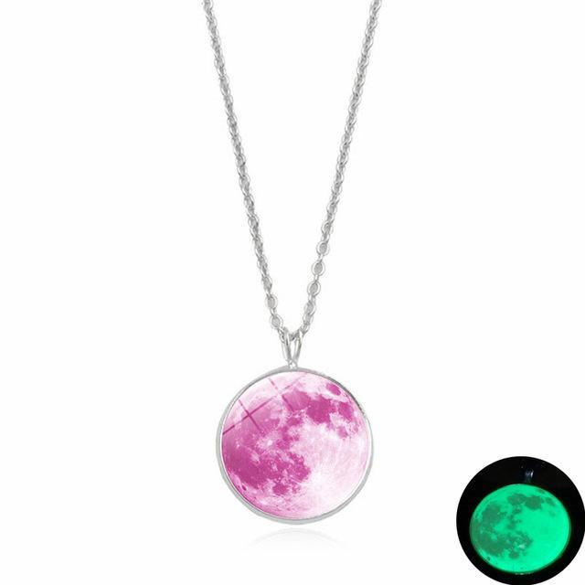 Dark Side of The Moon Necklace Pink Necklace