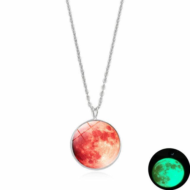 Dark Side of The Moon Necklace Red Necklace