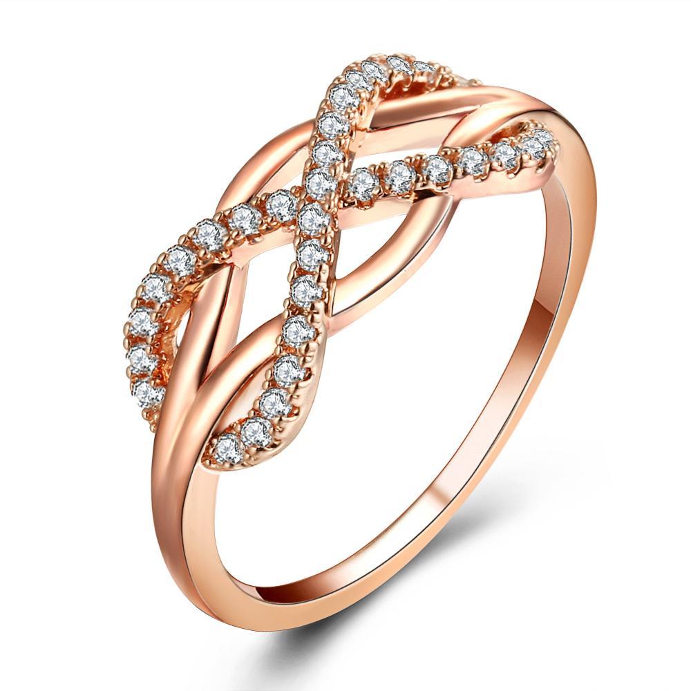 Dazzling Crystal Infinity Ring 6 / Gold Rings
