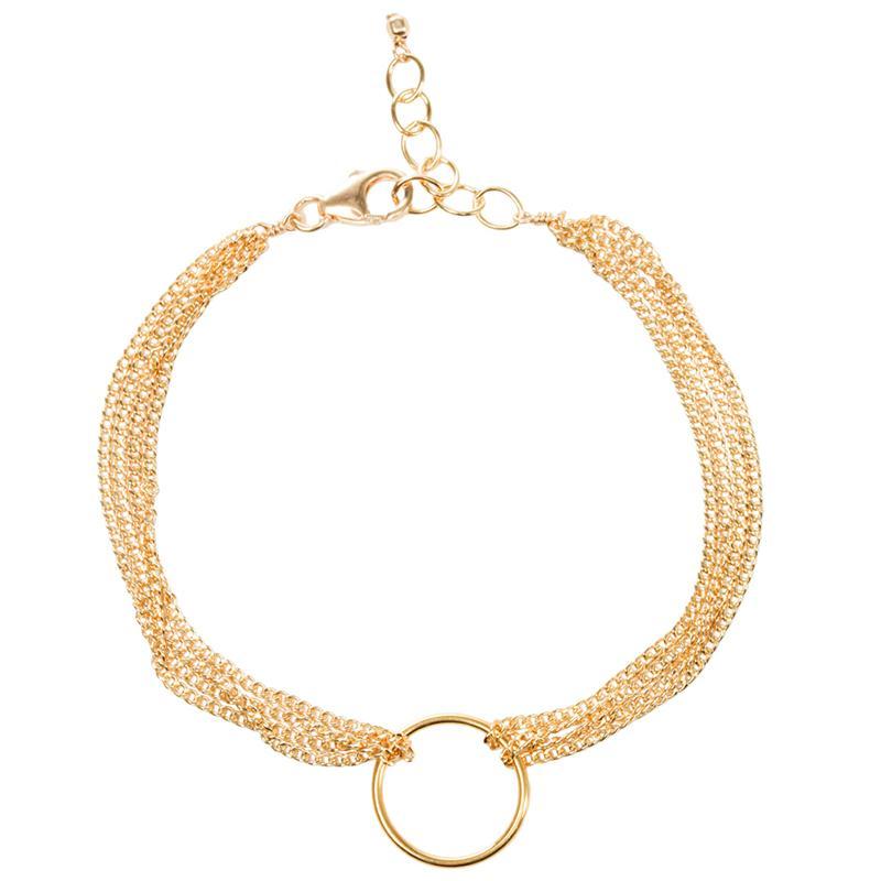 Double Chain Karma Circle Bracelet Without Card / Gold Bracelet