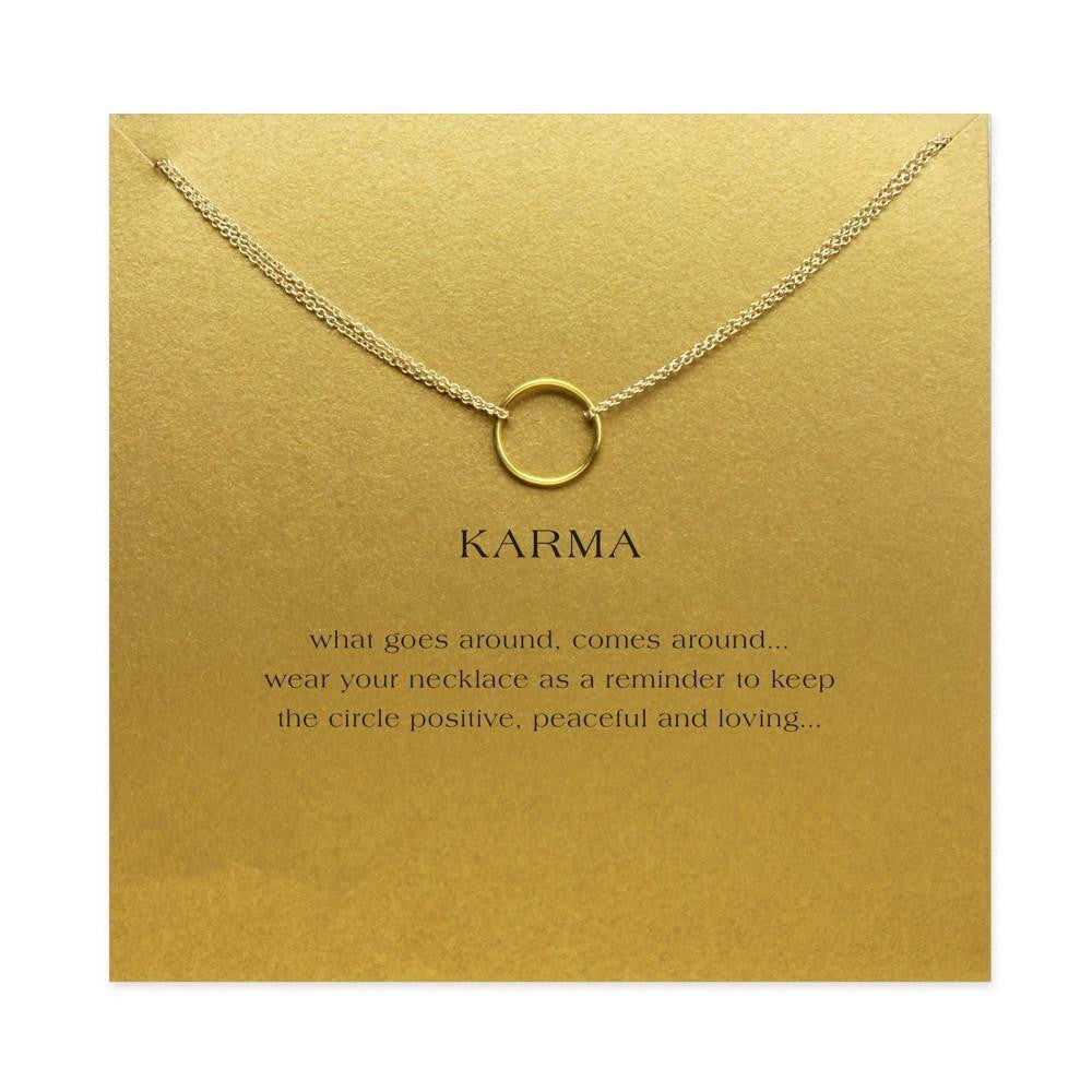 Double Chain Karma Circle Pendant Necklace – Project Yourself