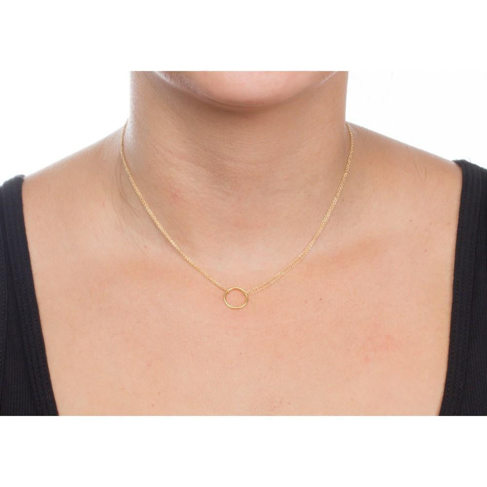 Double Chain Karma Circle Pendant Necklace Necklace