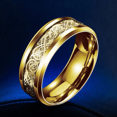 Dragon Titanium Ring Gold and Gold / 6.5 Rings