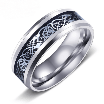 Dragon Titanium Ring Silver and Silver / 6.5 Rings