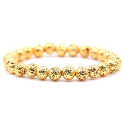 "Elegance" Lava Stone Bracelet Gold Bracelet
