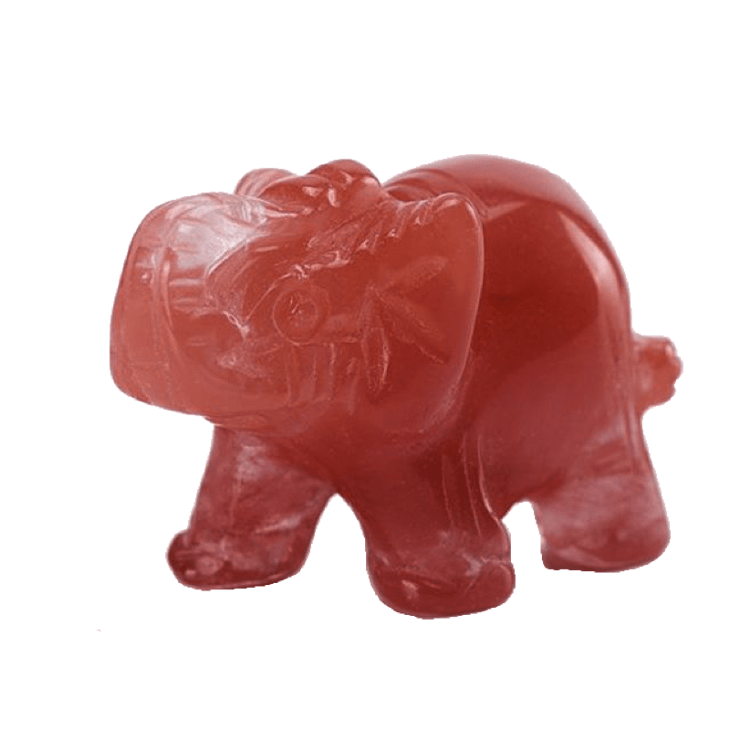 Elephant Stone Totem Cherry Quartz Crystals