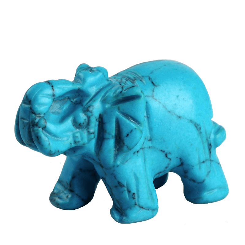 Elephant Stone Totem Turquoise Crystals