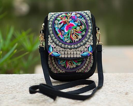 Embroidered Floral Boho Purse Multicolor Bags