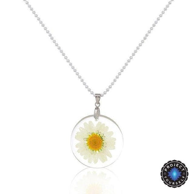 Eternal Spring Flower Pendant Necklace White - Ball Chain Necklace