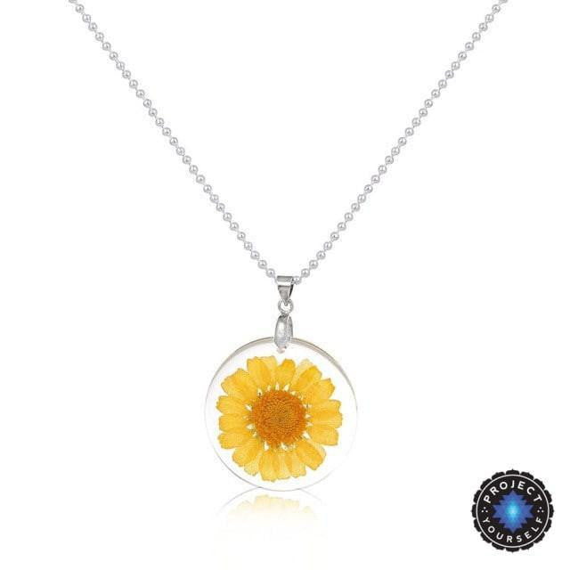 Eternal Spring Flower Pendant Necklace Yellow - Ball Chain Necklace