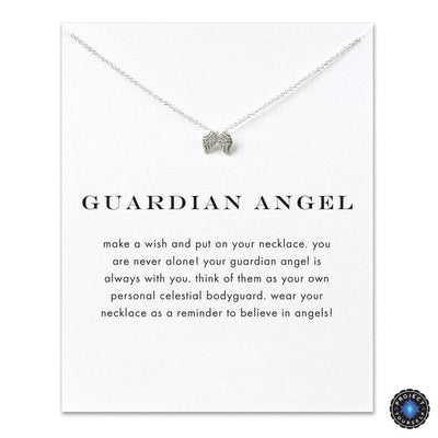 Exquisite Guardian Angel Wings Necklace: Gold or Silver Plated Silver Plated / With Card Necklace