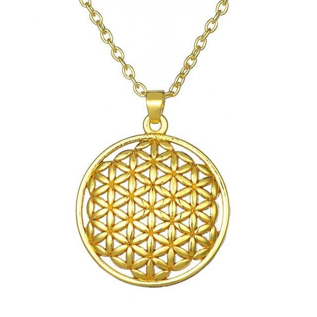 Flower of Life Pendant Necklace Silver Plated Gold 1 Necklace
