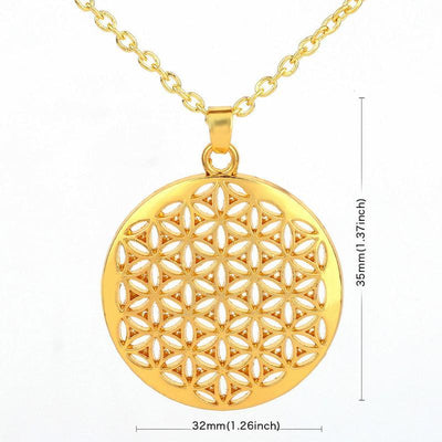 Flower of Life Pendant Necklace Silver Plated Necklace