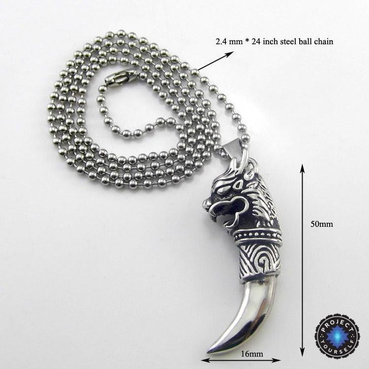 Gallant Dragon Titanium Pendant Necklace Necklace