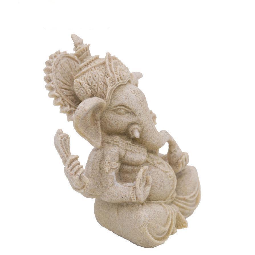Ganesha Natural Sandstone Statue Decor