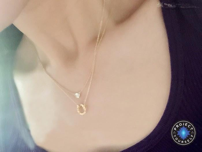 Gold Dipped Horseshoe Pendant Necklace Necklace