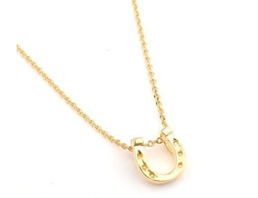 Gold Dipped Horseshoe Pendant Necklace Necklace