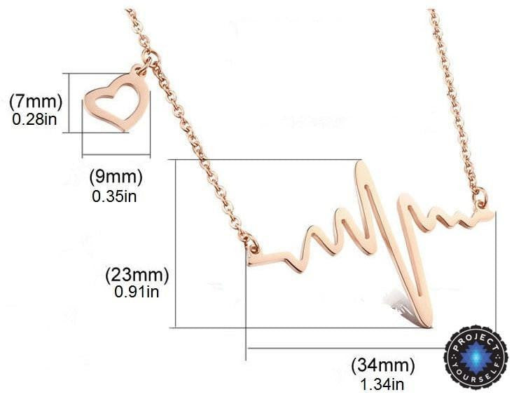 Gold Plated Lifeline Heart Beat Pendant Necklace Necklace