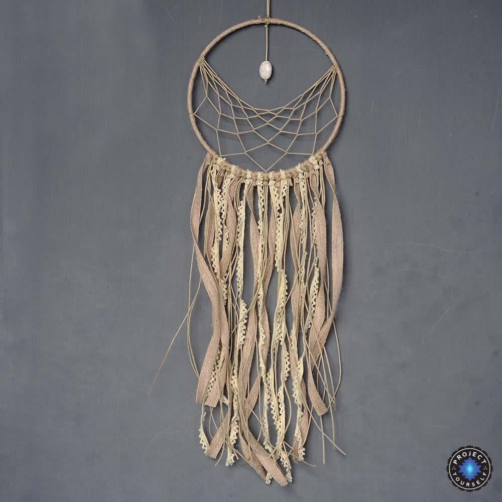 Half Weave Lace Dream Catcher with Natural White Stone Charm Dreamcatchers
