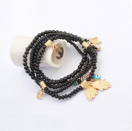 Hamsa and Evil Eye Multilayer Beads Bracelet Bracelet