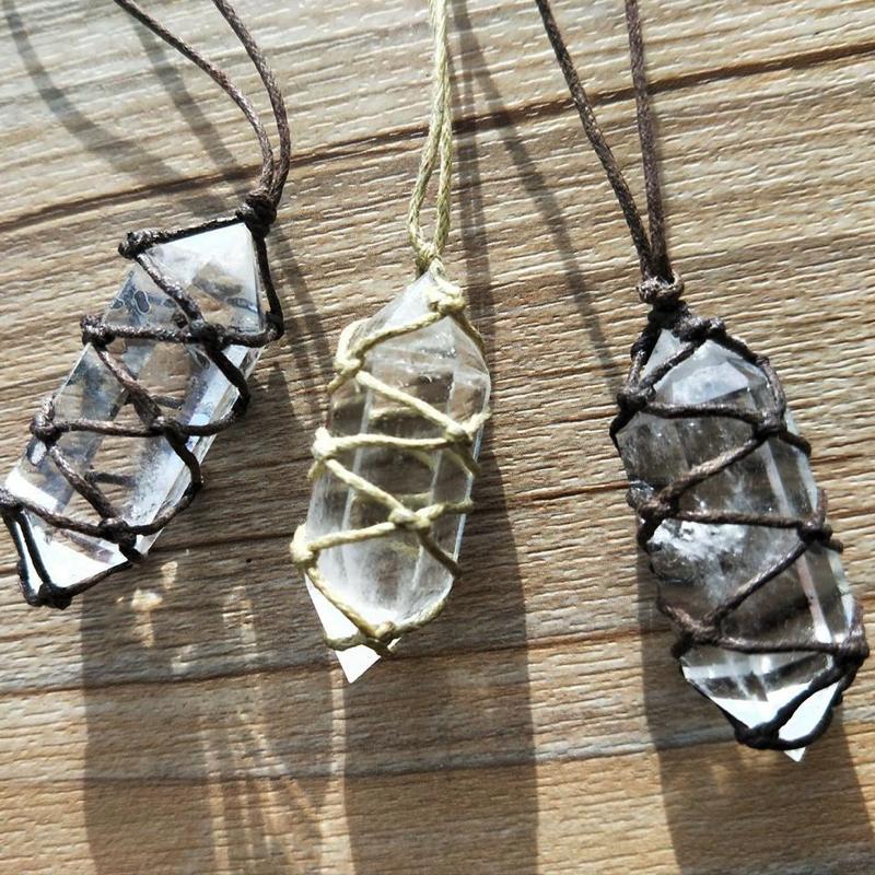 Handmade Natural Crystal Point Necklace Necklace