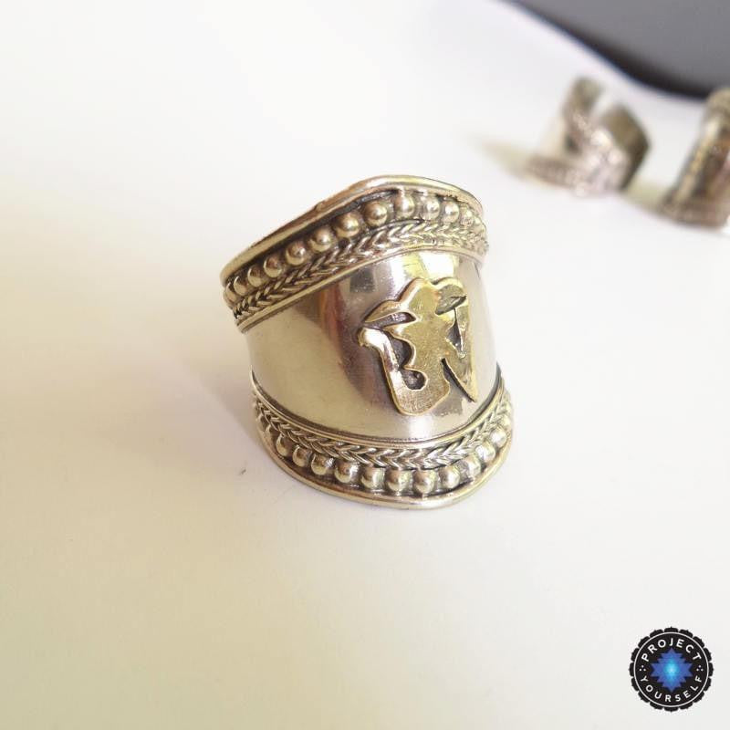 Handmade Tibetan Silver OM Amulet Ring – Project Yourself