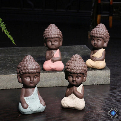 Handpainted Ceramic Little Buddha Figurine Buddha Statue