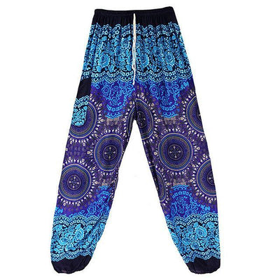 High Waist Harem Pants Blue 3 (Drawstring) Clothing