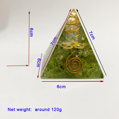 Green Peridot Om Healing Orgone Pyramid