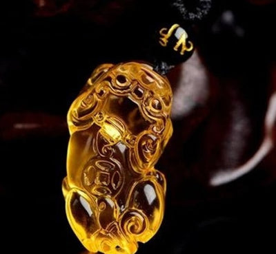 Amulet of Abundance Citrine Pi Xiu Necklace