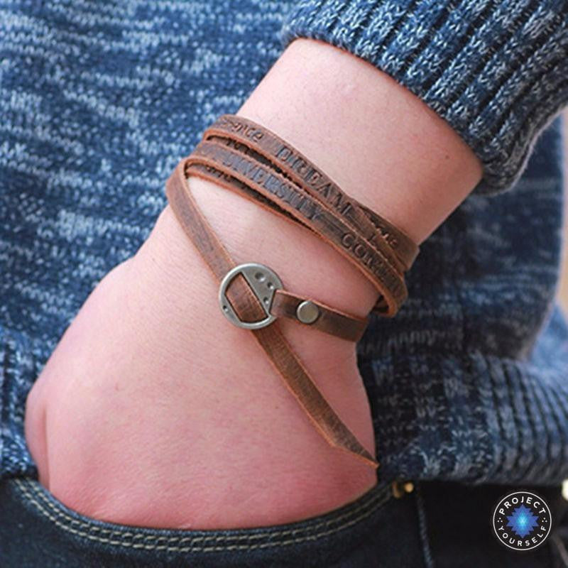 Inspirational Multi-layer Genuine Leather Bracelet Bracelet